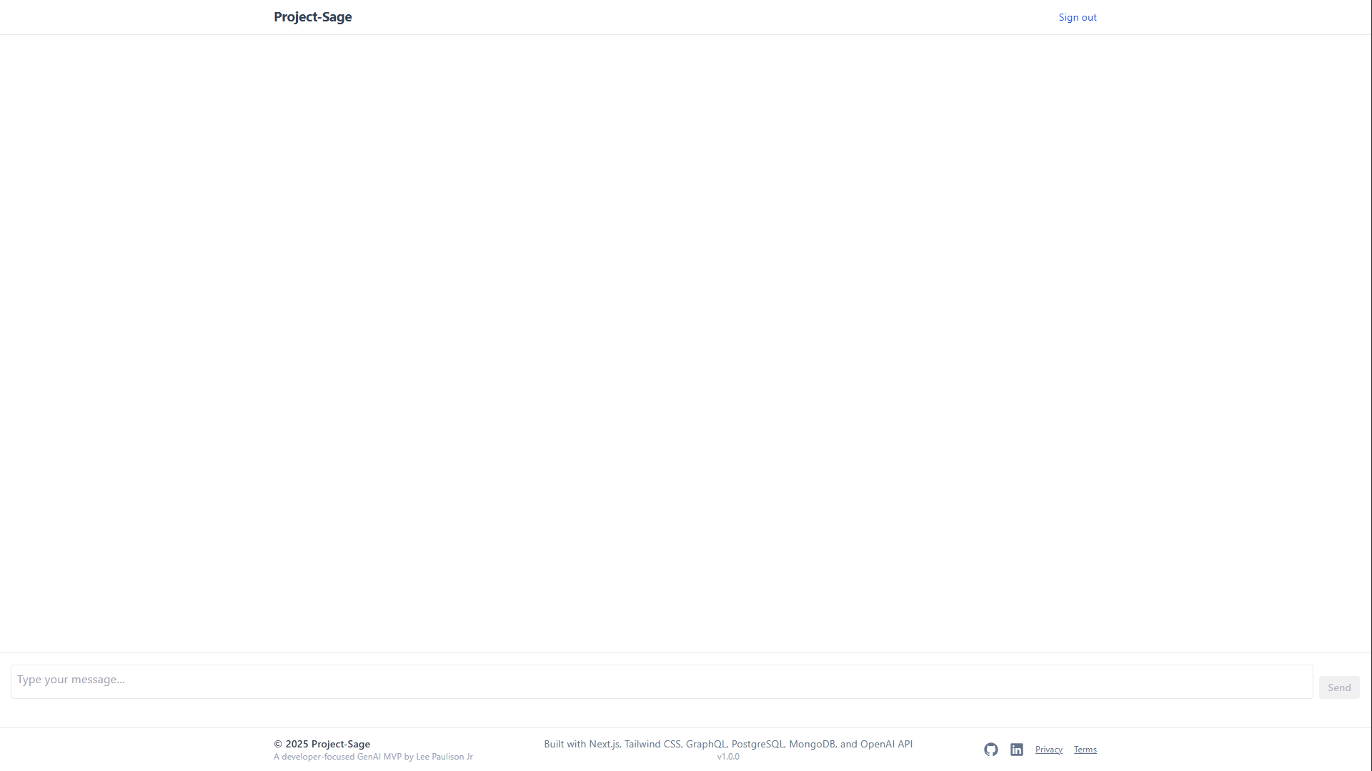 Screenshot of Project Sage interface